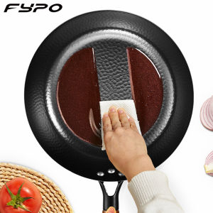 Fypo Chảo Gang 28Cm Chảo Có Tay Cầm Bằng Gỗ Chảo Nấu Ăn Chiên Không Khói Thủ Công Chảo Chống Dính Chảo Cảm Ứng Sử Dụng Chung Chảo Không Tráng Ga Chảo Rán Chảo Bít Tết Chiên Trứng Làm Bánh Kếp Dụng Cụ Nấu Ăn