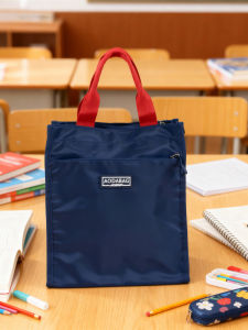 Large Capacity Lightweight Oxford Student Handbag Multi-Functional Tutoring Waterproof Bag Simple Design School Supplies Bag