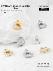 BOYU | DIY Jewelry Clasp 14K Gold Plated Heart-Shaped Lobster Hook Connector