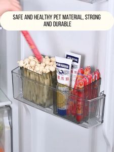 Transparent Multipurpose PET PlasticFridge Organizer Bin Refrigerator Side Door Storage Shelf Basket
