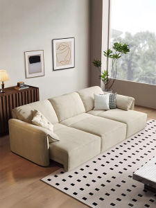 Creamy Style Electric Reclining Fabric Sofa Cat Claw Cloth Wall Hugging Elephant Ear Matte Fabric Function Bed