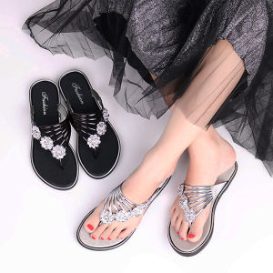 MiMi Tôp Fâshíõñ Wanita selesa sandal Flat dalaman & luaran selipar kasual tidak tergelincir biasa (Comfortable Women Flat Sandals indoor & outdoor Casual Slippers Non-slip Regular Fit)