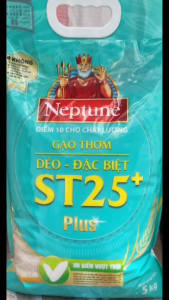 5Kg Gạo Thơm Dẻo Đặc Biệt ST25+ Plus Neptune Gạo Thơm Gạo Neptune-Gạo Dẻo Thơm Nhẹ-NSX Luôn Mới