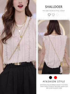 Shalldoer | Korean Design Round Neck Short Sleeve T-Shirt Womens Fashionable Flirty Polyester Casual Loose Fit Summer Top