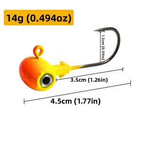 Mr.Lurion 5 Móc Câu Cá Jigging Túi Đầu Búa Móc Câu Có Ngạnh Dùng Cho Mồi Mềm Dụ Cá Bass Cá Rô Cá Hồi Cá Chẽm - 3.5g-14g