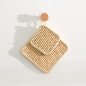 2-Piece Natural Sisal Placemat Heat Resistant Place Mats for Countertop & Table Protection Decorative Coasters