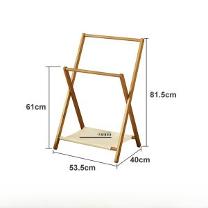 Hotel Style Floor Standing Folding Clothes Hanger Iron Material Bedroom Storage Organizer for Dormitory And Travel Use