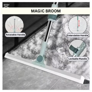 Ready Stock 180° Rotatable Magic Broom Sweeper 3 in 1 Replacement Wiper Dry And Wet Mop Penyapu Lantai Tanpa Bulu Habuk Squeegee Floor Window Tiles Rubber Debris Oil Hair Dust Anti Tangle Silicone Scraper Multi Purpose Cleaner Bathroom Cermin No Watermar