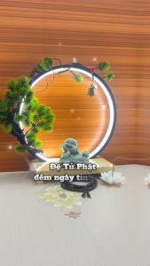 [TẶNG KÈM HỘP NỤ TRẦM] Thác Khói Tiểu Cảnh Trầm Hương Tượng Phật Thần Tài Tịnh An Deco Qùa Tặng.