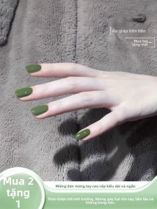 MONLEYTA | Nhựa móng tay thủ công Pure Handmade Winter Autumn Short Nail Art Stickers New Year High-End Feelings Manicure Nail Patches