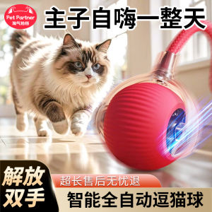 Electric Plush Interactive Cat Toy Automatic Entertaining Cat Ball No Smart Features Cat Teaser Stick Cat Supplies