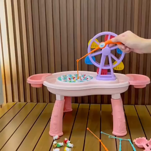 Magnetic Fishing Toy Game Ferris Wheel Magnetic Fishing Game for Young Children Color Cognition Fun Game Fishing Toy