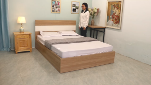 Giường  HT24.1 MDF Phủ Melamine Vân Gỗ - Miễn Phí Ship tại Tp HCM B Dương Đ Nai L An BRVT