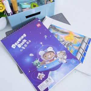 Deli School Drawing Book / Buku Gambar Jilid Spiral Kertas Tebal 100 GSM 30 Lembar 73387