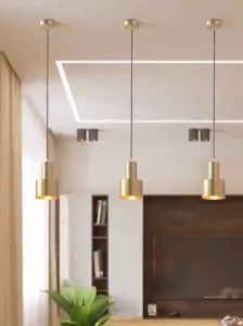 Lampu Gantung Kesederhanaan Emas Dapat Disesuaikan Pendant Light Kamar Tidur Samping Tempat Tidur Ruang Makan Bar Ruang Tamu Penerangan