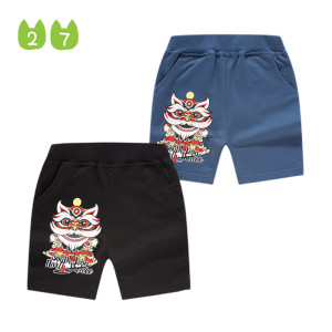 be top | Chinese Style Lion Dance Cotton Shorts