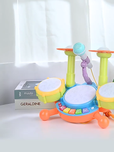 Music & light children Jazz Drum with microphone music instrument cymbal MIDI pop song cute sound kids toy mainan muzik
