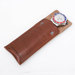 CONTACTS Handmade Genuine Leather Vintage Watch Collection Bag Vintage Travel Single Watch Bag Portable Watch Storage Box