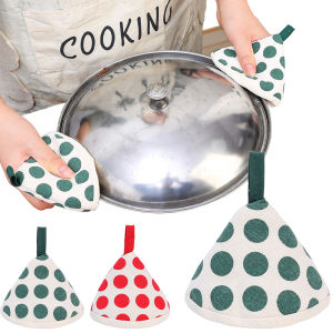2PCS Minimalist Heat-resistant Gloves Microwave Oven Kitchen Pot Anti-hot Cover Hat Clay Pot Handle Thickened Gloves