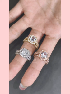 YooHaeng - ANNORA Cincin Rhodium Pesta Solitaire Chelsea Wanita C0074