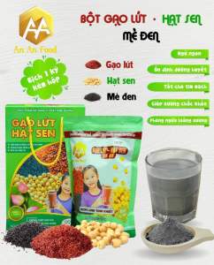 Bột gạo lứt hạt sen mè đen ( bột gạo lứt An An 1kg)- Tốt cho sức khoẻ xương khớp và giấc ngủ hữu cơ  tự nhiên  sản phẩm OCOP