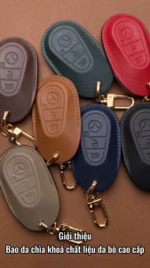 Bao Da Ép Form Chìa Khoá Ô Tô MER-E3 Mercedes S-Class Smartkey 3 Nút Bấm Bao Da Thật May Thủ Công Handmade