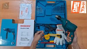 MODERN M-2130B Mesin Bor Listrik 13mm Tangan Impact Beton Tembok Paket Set M-2130 B M2130 B M2130B