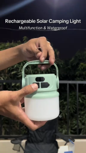 Solar Camping Light 6 Modes Rechargeable LED Lantern Waterproof Emergency Light Powerbank for Brownout Farm Fishing
