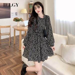 IELGY French retro Hepburn style waist floral dress for women