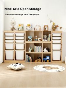 XIAOHUAMEIMEI | Childrens Toy Storage Cabinet Real Wood