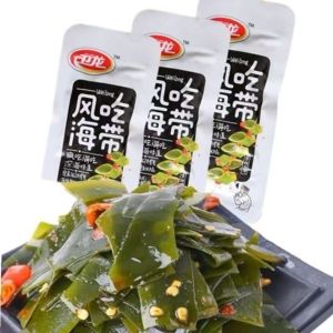 Weilong spicy kelp silk bags instant seaweed skirt spicy kelp slices snacks