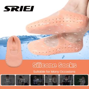 SRIEI 2PCS Silicone Insole Gel Sock Foot Care Tool Feet Protector Pain Relief Crack Prevention Moisturize Dead Skin Removal Sock