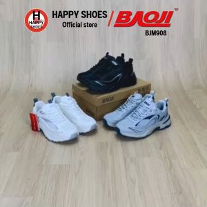[🥇บาโอจิแท้100%👟ไซส์ 41-45🆓ฟรี...ถุงเท้า 1 คู่] BAOJI รุ่น BJM908 รองเท้าผ้าใบชาย รองเท้าออกกำลังกายชาย รองเท้าลำลอง หล่อเท่ หนังนุ่ม สบายเท้า