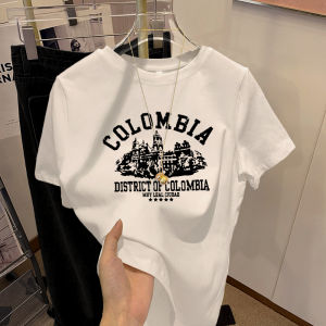 Shopping Mall Withdraw from Cupboard Shoulder round Neck White T-Shirt Womens Pure Cotton Short Sleeve Summer Loose Easiest for Match Half-Sleeved Inner Wear Bottoming Shirt