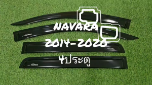 คิ้วกันสาดประตู กันสาด กันสาดประตู คิ้ว ดำทึบ รุ่น 4ประตู Nissan Navara 2014 2015 2016 2017 2018 2019 2020 ใส่ร่วมกันได้ A