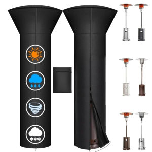 210D Oxford Cloth Waterproof Air Heater Cover Fan-shaped Heater Cover Black Umbrella Shaped Garden Courtyard Dust Patio Cover