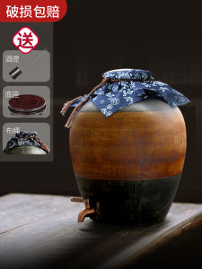 Jingdezhen Ceramic Wine Barrel Sealed Liquor Tank Home Use White Wine Bottle Vintage Style Handmade Brewing Equipment