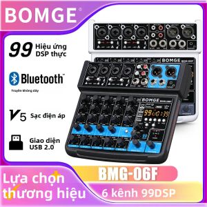 Bộ Trộn Âm Thanh Mini DJ Di Động BOMGE 06F 6 Kênh Với MP3 USB Nguồn 48V Cho Karaoke KTV Thu Âm Giao Diện Âm Thanh Card Âm Thanh