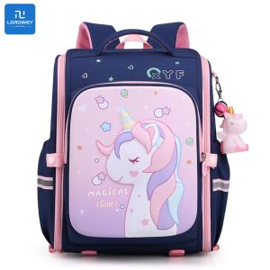 LORDWEY New Girl School Bags Child Pink Unicorn Printing Backpacks Kindergarten Student Cute Girls Children S Schoolbag Waterproof Kid