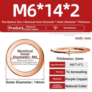 TIANZHUOJINSHU | National Standard Pure Copper Sealing Ring M3-M60mm