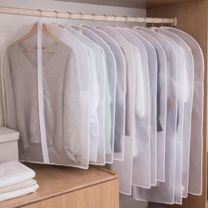 Hanging Style Dustproof Clothes Cover Bag Home Use Suit Coat down Jacket Storage Hanging Garment Bag Korean Style Pure Color