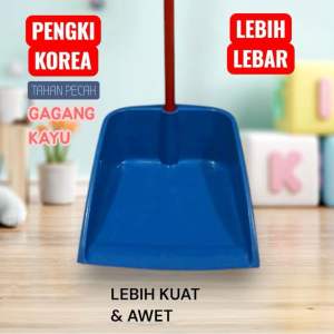 Pengki Korea Gagang Kayu Serokan Sampah Plastik