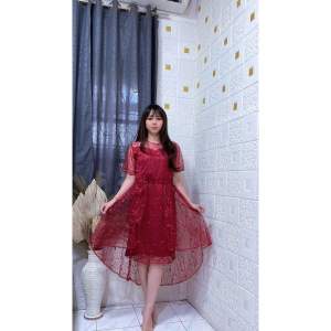 COD Dress Pesta Shina M-XL/Dress Shina/Dress Natal terbaru/Dress Shina Tile mutiara