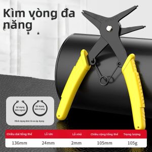 deli | Kìm Kẹp Vòng Tròn 2 Trong 1 Dùng Cho Vòng Giữ Bên Trong Và Bên Ngoài Dụng Cụ Sửa Chữa Ô Tô Kìm Kẹp Vòng Trong Và Ngoài Dùng Được Cho Cả Hai Tay