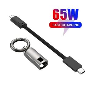 Keychain USB Type C Data Cord PD65W USB C to Type C Cable 3A Fast Charging 10CM Short Cable Type C For iPhone 15 Xiaomi Samsung
