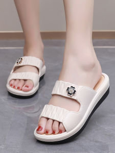 Fashionable Thick-Soled Slippers for Women Casual Style with Wedge Heel Soft Bottom Prevents Slipping Indoor and Outdoor Use