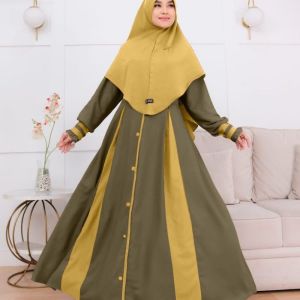 Gamis Set Hijab Lebaran Terbaru Merk Berkah