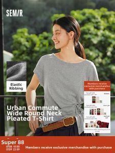 Semir | Summer Ladies One-Shoulder Ruffle Tie T-Shirt