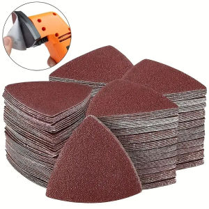 10/20/30/50Pcs 80mm Triangle Hook & Loop Sandpaper for Multi-Grain Sandpads for 3-1/8-inch Swing Multipurpose Tools
