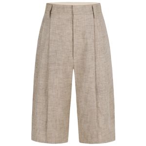 edition | Summer New Cotton Linen Straight-leg Seven-eighths Shorts